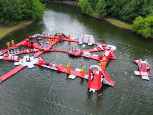 The inflatable water feature at Crowley's Ridge State Park. 