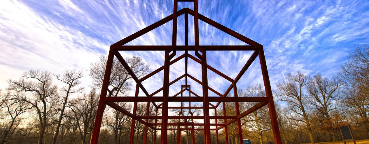 A historic ghost structure located at Davidsonville Historic State Park