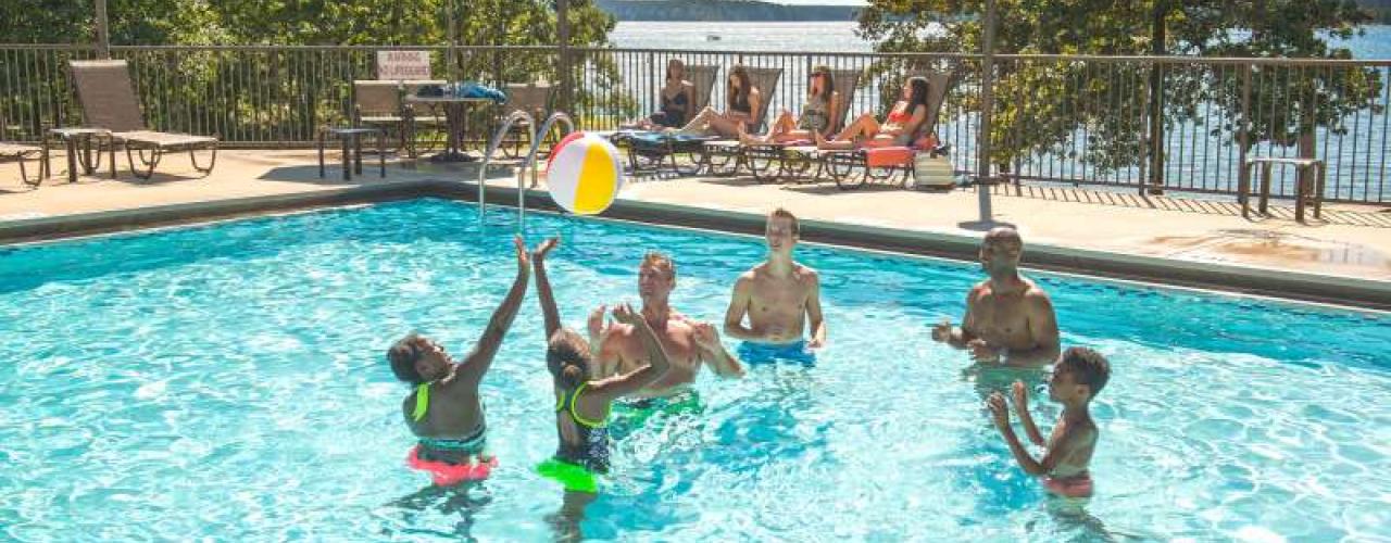Group playing in the pool at DeGray Lake Resort State Park