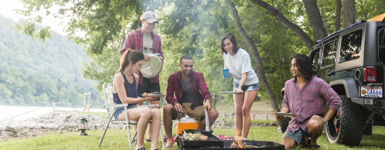 Friends camping at Bull Shoals State Park