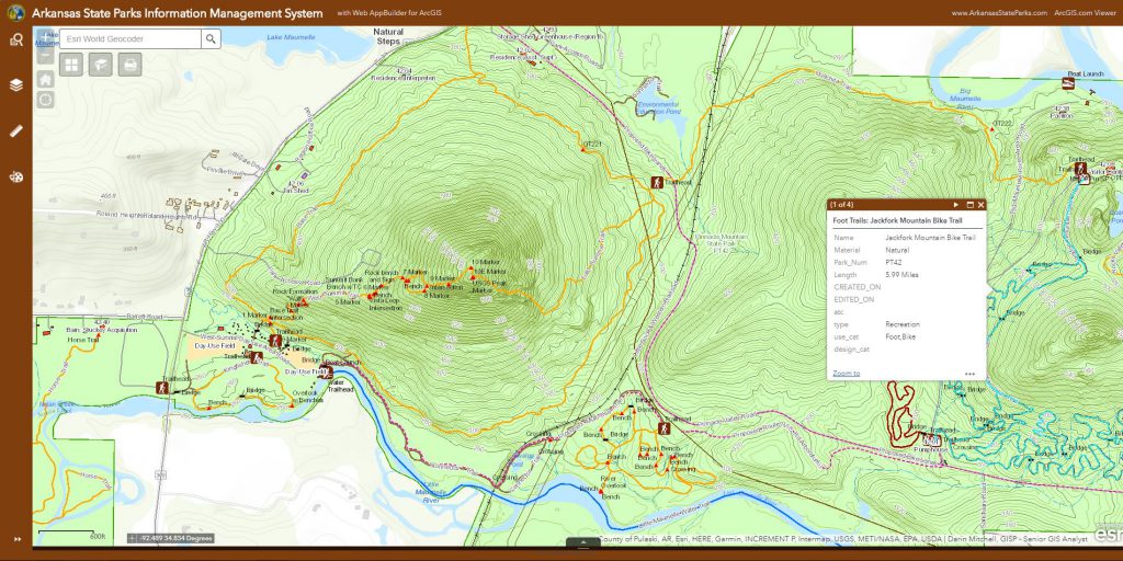 GIS arkansas state parks 
