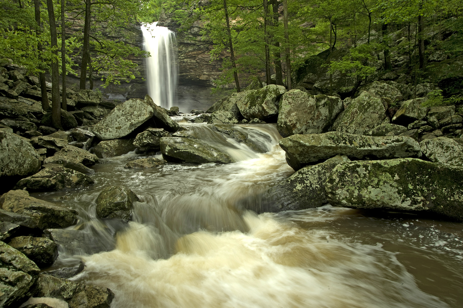 Cedar Falls, below Mather Lodge, is one of the most beautiful settings in Arkansas.