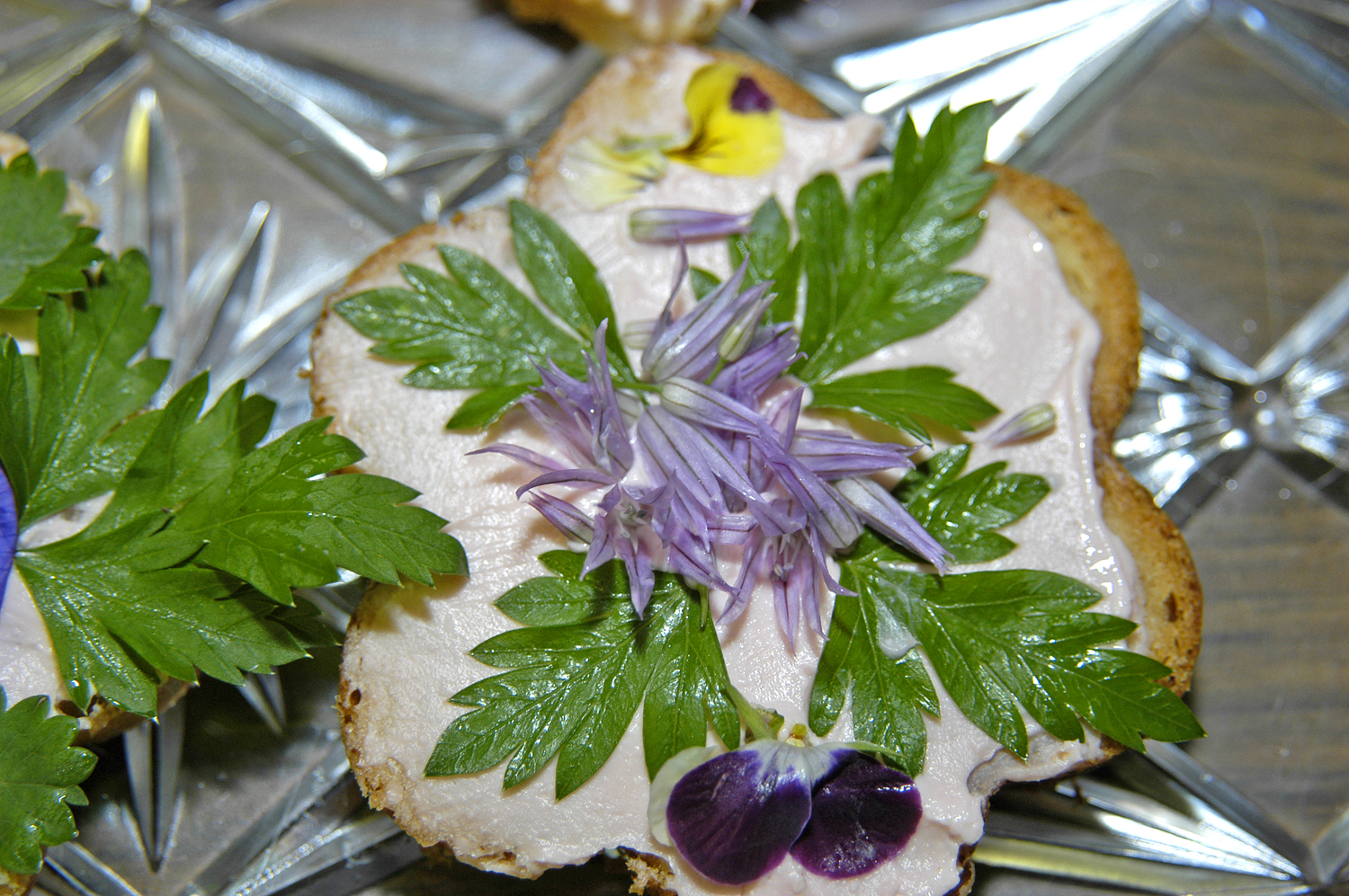 Garlic Flower and Flat Leaf Parsley.