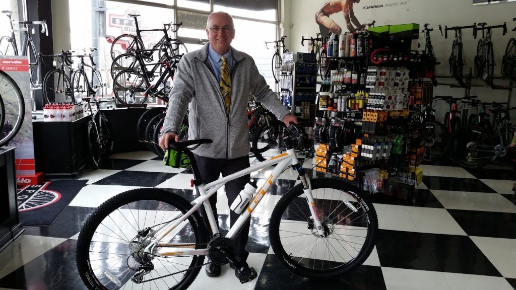 grady with his new mountain bike