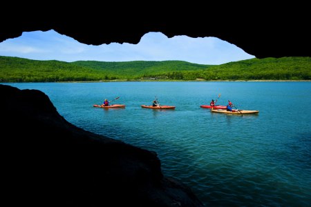 All kinds of discoveries to be made kayaking Lake Fort Smith.