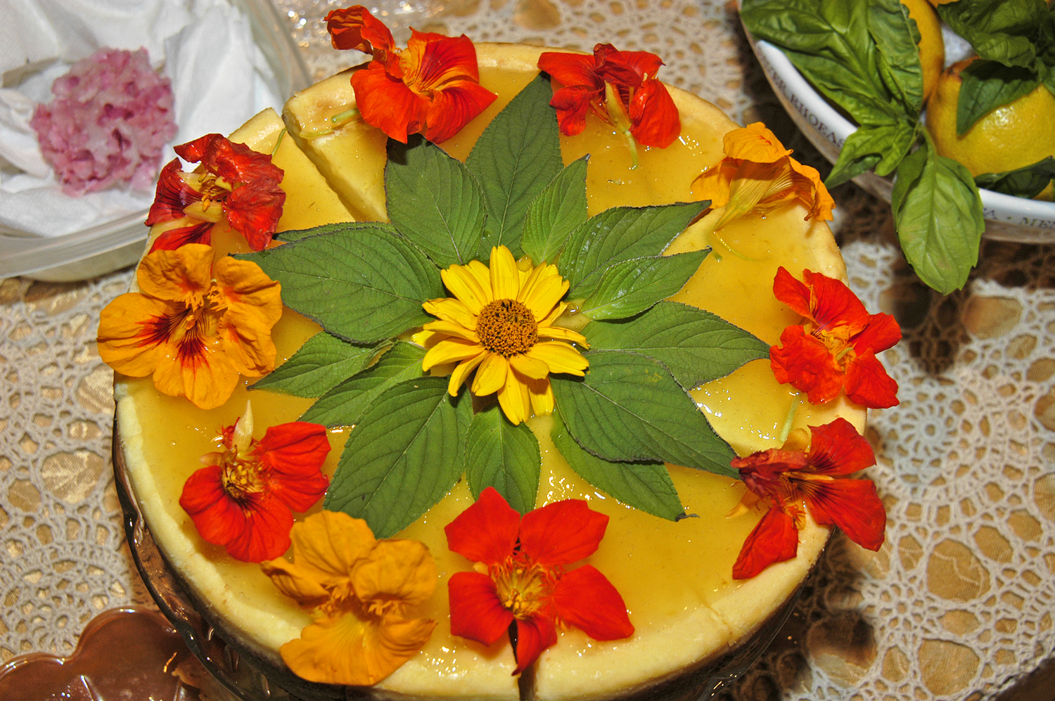 Lemon Cheese Cake-nast, Pineapple, Sageleaf, Sunflower.