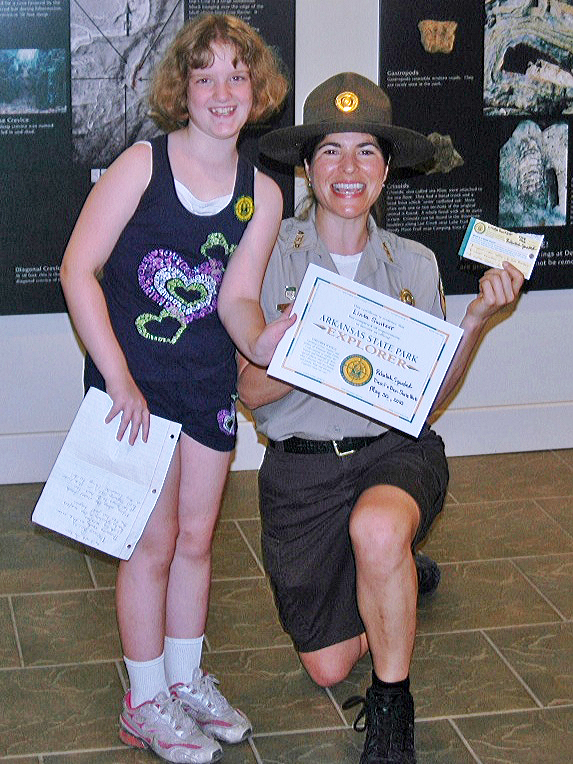 Linda S., first to complete the Arkansas State Park Explorer Program.
