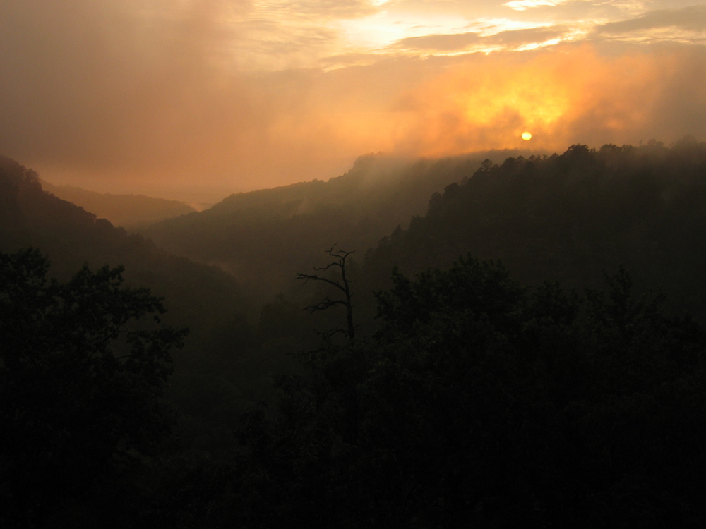 For over 75 years the overlook behind Mather Lodge at Petit Jean State Park has been a favorite place to watch the sunset.