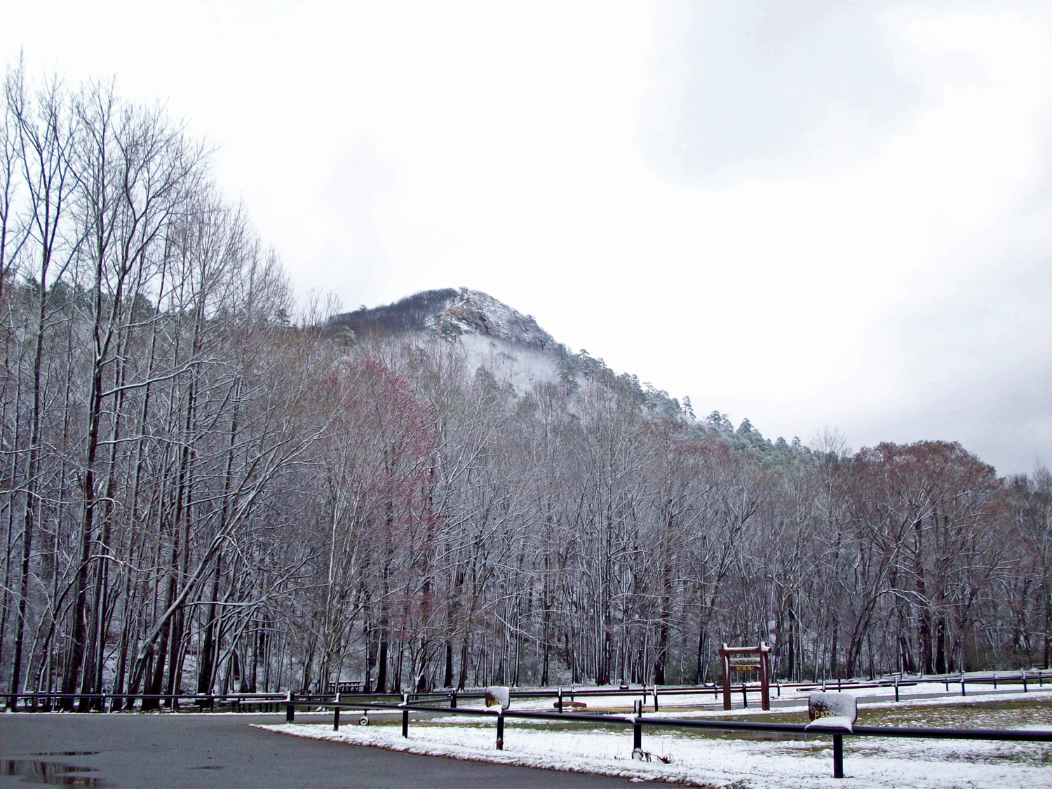 A cold, snowy day can be the perfect time to experience Pinnacle Mountain State Park.